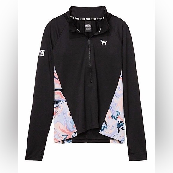 PINK Victoria's Secret Tops - NWOT PINK Victoria’s Secret Ultimate Deep Half Zip Active Yoga Sweatshirt Top
